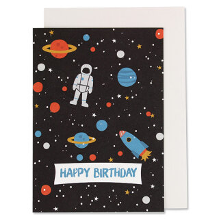 Klappkarte Space - Happy Birthday